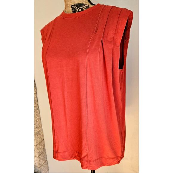 Lululemon Modal Pleated Shoulder Tank Top in Red Rock, Sz 4 - Picture 6 of 11